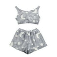 thumbnail image 1 of Yuanlong Womens Pajama Sets Halloween Fluffy Fuzzy Tank Tops Shorts Glow In The Dark 2-Piece Pajamas Winter Party Homewear Ladies Fashion Nightwear, 1 of 8