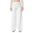 thumbnail image 1 of Yuanlong Womens Pants Casual High Waist Solid Color Wide Leg Stretchy Leggings Daily Comfy Bottom Lady Soft Yoga Trouser, 1 of 7