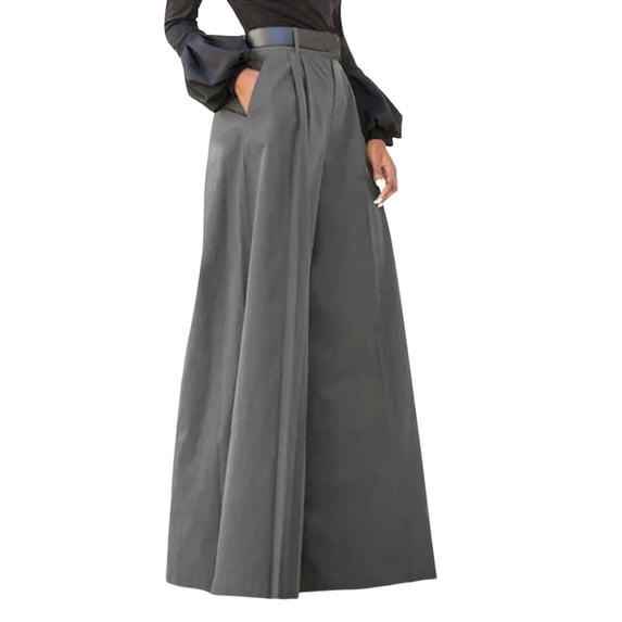 Yuanlong Womens Pants Fall Winter Baggy High Waist Wide Leg Palazzo Pants Daily Work Comfy Fashion Trousers With Pockets