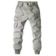 thumbnail image 1 of Yuanlong Womens Pants Plain Elastic Waisted Straight Leg Tapered Prints Daily Commute Basic Side Pockets Cargo Trousers, 1 of 2