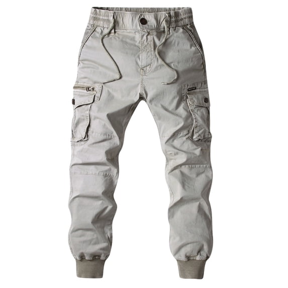 Yuanlong Womens Pants Plain Elastic Waisted Straight Leg Tapered Prints Daily Commute Basic Side Pockets Cargo Trousers