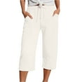 thumbnail image 1 of Yuanlong Womens Pants Plus Size Drawstring Wide Leg Lightweight Capri Pants Summer Sweatpants For Hiking Walking Sports, 1 of 5