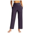 thumbnail image 1 of Yuanlong Womens Pants Solid Color Elastic High Waist Straight Tube Capris Pant Work Casual Bottom Smooth Stretchy Trouser, 1 of 8