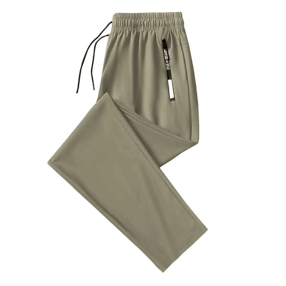 Yuanlong Womens Pants Solid Drawstring Waist Straight Leg Tapered Sweatpants Weekend Outing Zipper Pockets Lady Trousers