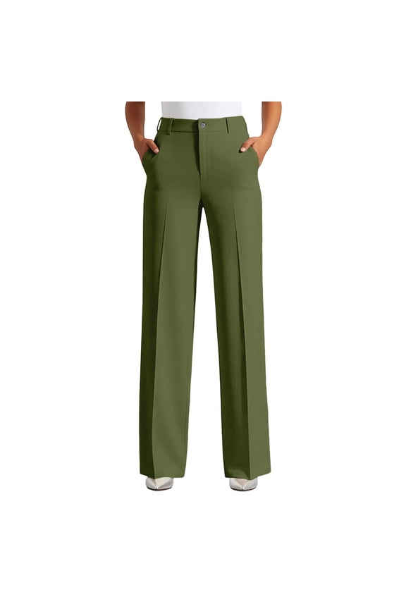 Womens Pants Straight Leg Drape Dress Trousers Comfy Wide Leg Relaxed Fit Elegant Office Casual Chic Work Slacks