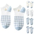 thumbnail image 1 of Yuanlong Womens Plaid Cotton No Show Socks 5 Pack Lightweight Breathable Socks Comfy Cute Daily Socks, 1 of 3