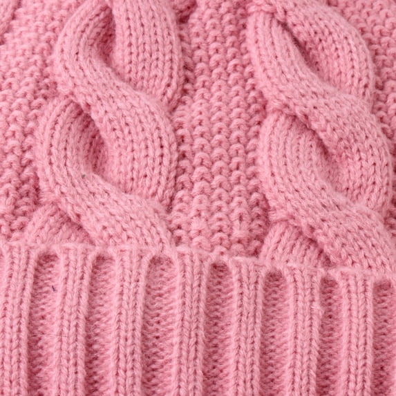 Yuanlong Womens Pompom Beanie Hat Cable Knit Thick Lined Stretchy Winter Skull Cap Soft Warm Casual Outdoor Skiing Headwear