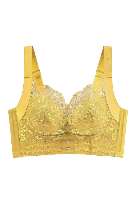 Womens Push Up Bra Lace Full Coverage Side Support Shaping Bralette Underwire Adjustable Wide Straps Comfort Bra