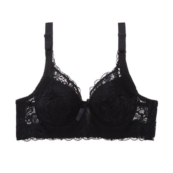 Yuanlong Womens Push Up Bras Floral Lace Underwire Bralette Bow Detail Lightly Lined Side Support Adjustable Strap Everyday Bras