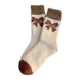 thumbnail image 1 of Yuanlong Womens Retro Striped Crew Socks Soft Stretch Winter Thick Warm Mid Calf Casual Stylish Socks, 1 of 3