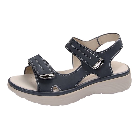 Yuanlong Womens Sandals Adjustable Hook And Loop Platform Summer Sandals Open Toe Hollow Out Beach Shoes