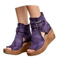thumbnail image 1 of Yuanlong Womens Sandals Elegant Platform Sandals Hollow With Thick Sole Open Toe Ankle Buckle Strap Dressy Sandals, 1 of 7