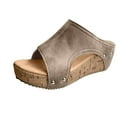 thumbnail image 1 of Yuanlong Womens Sandals Summer Platform Cut Out Slide Sandals Open Toe Casual Dressy Leisure Holiday Footwear, 1 of 9