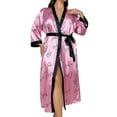 thumbnail image 1 of Yuanlong Womens Satin Robe Nightgown Love & Heart Print Plus Sleep Dress Valentine Romantic Evening Cute Silky Loungewear, 1 of 3