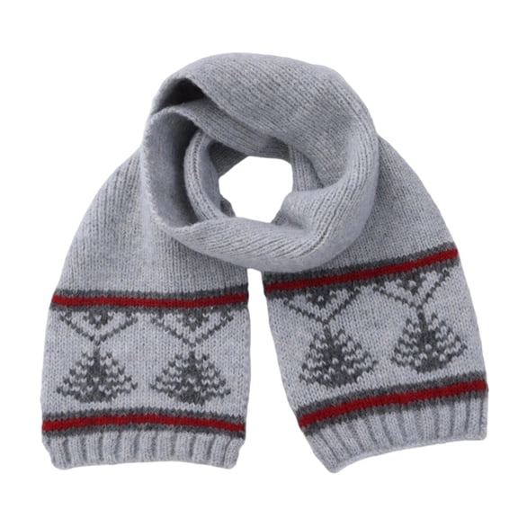 Yuanlong Womens Scarves Christmas Tree Pattern Ribbed Knitted Woolen Soft Scarf Winter Holiday Warm Neckwear Neck Gaiter