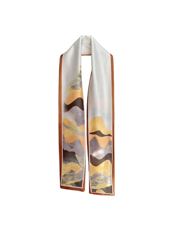 Womens Scarves Graphic Print Elegant Satin Scarves Classic Daily Wear Dressy Long Shawl Wrap