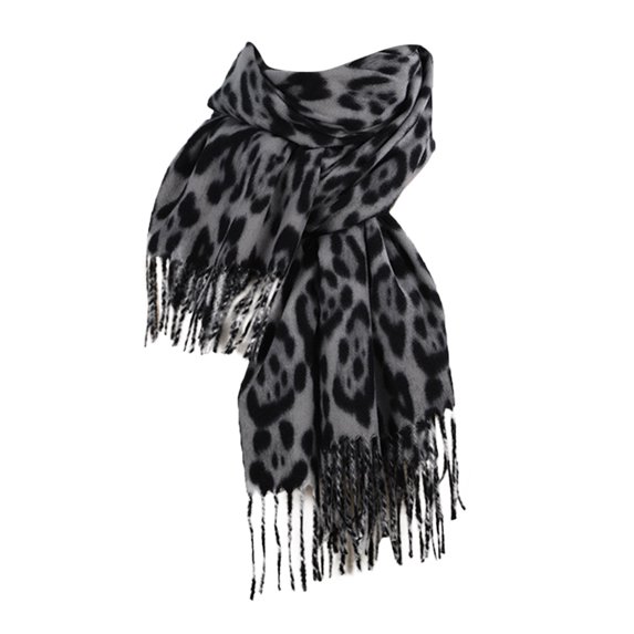 Yuanlong Womens Scarves Leopard Print Fall Winter Wrap Shawl With Tassels Classic Warm Daily Wear Scarf