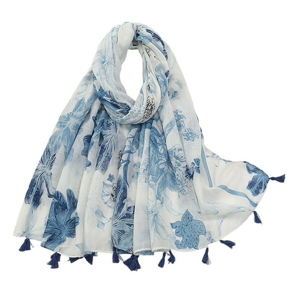 Yuanlong Womens Scarves Lightweight Floral Printed Fringe Scarf & Shawl Wraps Bohemian Daily Stylish Comfort Neck Warmer