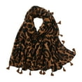 thumbnail image 1 of Yuanlong Womens Scarves Lightweight Leopard Printed Scarf With Tassels Shawls Wraps Streetwear Retro Fashion Neck Warmer, 1 of 5