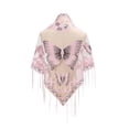thumbnail image 1 of Yuanlong Womens Scarves Mesh Solid Scarf With Fringe Hollowed Lace Embroidered Triangle Cape Neckwear Lightweight Bandana, 1 of 5
