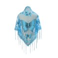thumbnail image 1 of Yuanlong Womens Scarves Mesh Solid Scarf With Fringe Hollowed Lace Embroidered Triangle Cape Neckwear Lightweight Bandana, 1 of 5