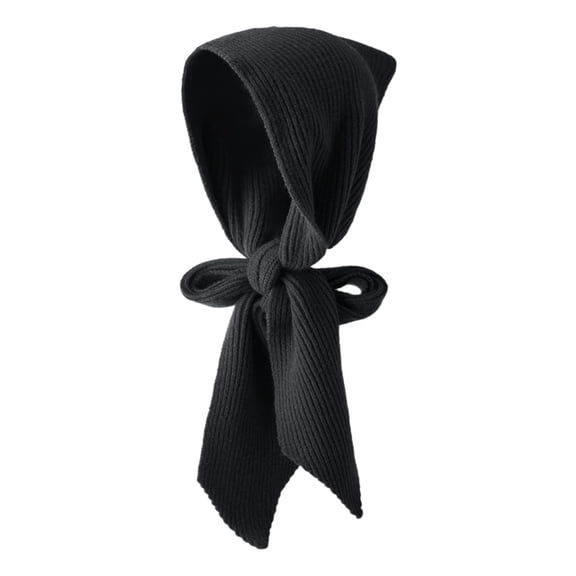 Yuanlong Womens Scarves Solid Color Ribbed Knitted Hooded Shawl One-Piece Scarf Winter Fashionable Thermal Neckwear Cape