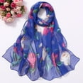thumbnail image 1 of Yuanlong Womens Scarves Spring Rose Pattern Long Thin Silk Shawls Wraps Outings Neckerchief Lightweight Scarf, 1 of 1