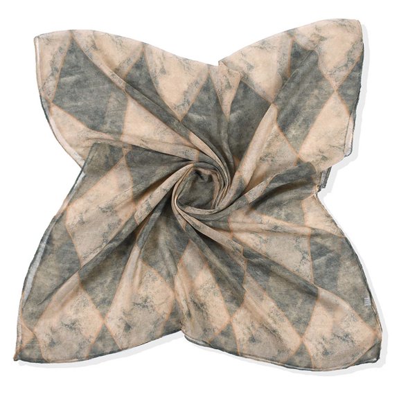 Yuanlong Womens Scarves Spring Tie-Dye Diamond Grid Print Thin Wraps Shawl Outings Breathable Neckwear Lightweight Scarf