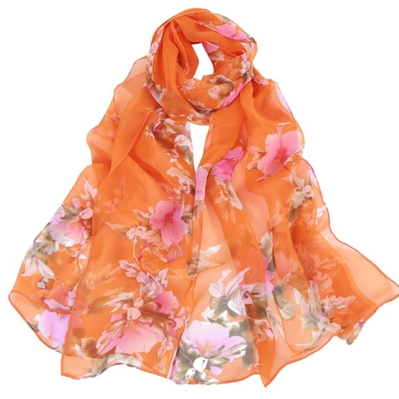 Yuanlong Womens Scarves Spring Winter Floral Print Thin Long Shawls And Wraps Outdoor Comfort Neckwear Lightweight Scarf