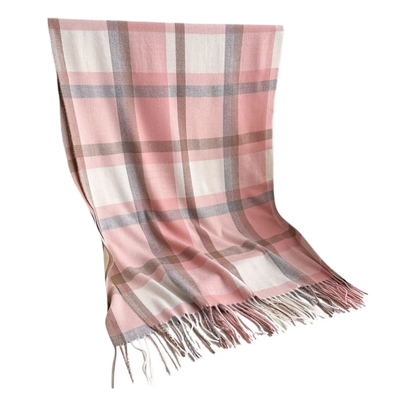 Yuanlong Womens Scarves Vintage Plaid Fringe Fall Winter Thick Warm Wrap Shawl Cozy Minimal Versatile Casual Neckwear