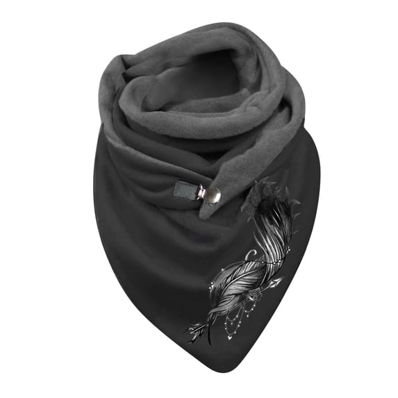 Yuanlong Womens Scarves Vintage Print Winter Button Neck Warmer Classic Warm Outdoor Activities Scarf