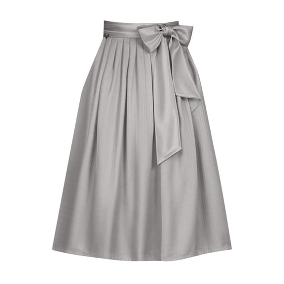 Yuanlong Womens Skirt Midi A Line Oktoberfest Skirt With Bow Tie Waistband Adjustable Wrap Skirt Festival Party Casual Wear