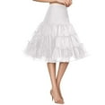 thumbnail image 1 of Yuanlong Womens Skirt Tulle Petticoat Skirt 4 Layer Fluffy Underskirt A Line Casual Ballet Party Performance Slip Midi Skirt, 1 of 4