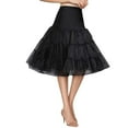 thumbnail image 1 of Yuanlong Womens Skirt Tulle Petticoat Skirt 4 Layer Fluffy Underskirt A Line Casual Ballet Party Performance Slip Midi Skirt, 1 of 4