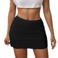 thumbnail image 1 of Yuanlong Womens Skirts Summer Fashion Mesh Layered Ruffle Bodycon Mini Skirt Party Club Outfit Slim Plain Lady Short Skirt, 1 of 5