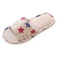 thumbnail image 1 of Yuanlong Womens Slippers Printed Open Toe Home Flat Slippers Breathable Cozy Indoor Relaxation Daily Shoes, 1 of 9