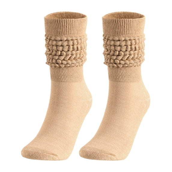 Yuanlong Womens Slouch Socks Ribbed Knit Cotton Socks Plain Scrunch Socks Soft Cozy Fall Winter Casual Stacked Socks