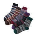 thumbnail image 1 of Yuanlong Womens Socks 5 Pairs Boho Thick Knit Textured Crew Socks Winter Thermal Hosiery Breathable Mid Length Stockings, 1 of 3