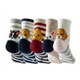 thumbnail image 1 of Yuanlong Womens Socks 5 Pairs Cute Dog Cartoon Pattern Warm Low Cut Socks Spring Winter Hosiery Breathable Mid Stockings, 1 of 7