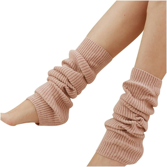 Yuanlong Womens Socks Autumn Winter Minimalist Knitting Thermal Leg Warmers Socks Streetwear Casual Keep Warm Stirrup Socks
