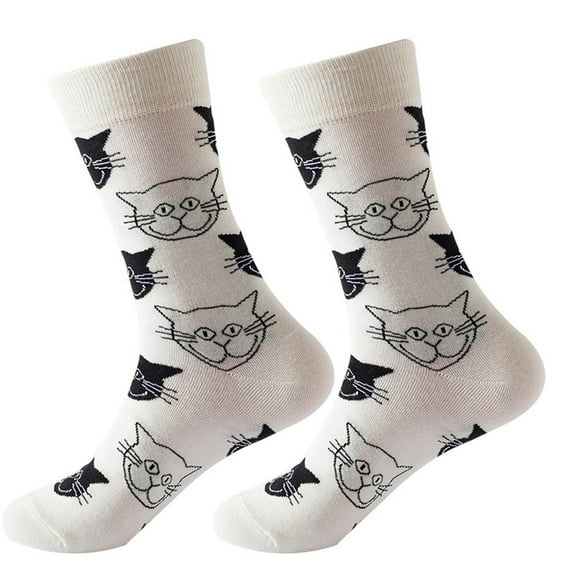 Yuanlong Womens Socks Autumn Winter Cute Dog Pattern Mid Tube Stockings Outdoor Wear Casual Fashion Medium Socks One Size