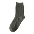 thumbnail image 1 of Yuanlong Womens Socks Basic Solid Color Striped Printed Ribbed Knitted Mid Tube Socks Winter Boot Cozy Thermal Crew Socks, 1 of 3
