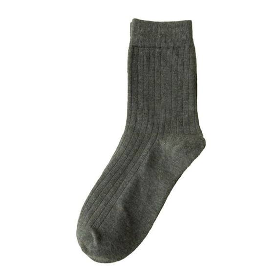 Yuanlong Womens Socks Basic Solid Color Striped Printed Ribbed Knitted Mid Tube Socks Winter Boot Cozy Thermal Crew Socks