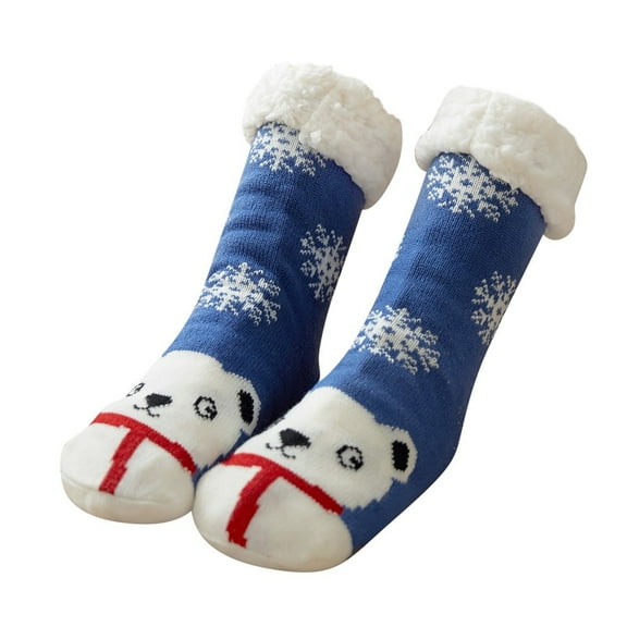 Yuanlong Womens Socks Christmas Ladies Cute Printed Thicker- Floor Socks Winter Indoor Wear Soft Comfy Carpet Socks