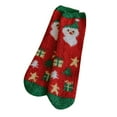 thumbnail image 1 of Yuanlong Womens Socks Christmas Ladies Cartoon Printes Fuzzy Cotton Mid Tube Socks Winter Indoor Slipper Socks One Size, 1 of 5