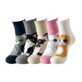 thumbnail image 1 of Yuanlong Womens Socks Cute Cat Cartoon Pattern Medium Tube Socks Comfort Breathable Crew Socks For Spring Summer Hosiery, 1 of 3