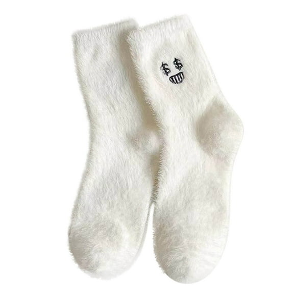 Yuanlong Womens Socks Double Fluffy Cute Funny Printed Thermal Floor Socks Winter Sweet Style Hosiery Soft Slipper Socks12
