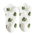 thumbnail image 1 of Yuanlong Womens Socks Fruit Embroidery Pattern Cotton Ankle Socks Spring Daily Comfort Breathable Short Socks One Size, 1 of 3