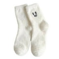 thumbnail image 1 of Yuanlong Womens Socks Ladies Cute White Embroidered Thick Funny Mid Tube Socks Winter Comfort Non Warm Floor Socks, 1 of 8