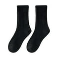 thumbnail image 1 of Yuanlong Womens Socks Pure Color Thicken Ribbed Knitting Cotton Crew Socks Daily Basic Hosiery Thermal Mid Calf Stockings, 1 of 4